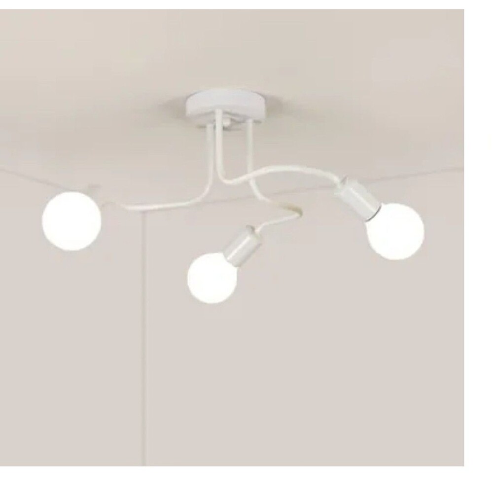 Ceiling Mount 3 Light Lamp semi-flush White Bedroom Lights Adjustable Lighting